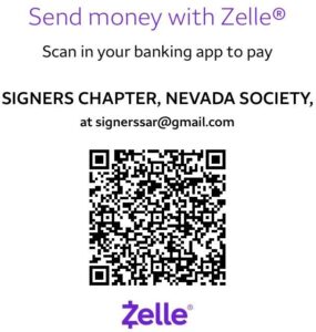 QR Code to donate to the Signers Chapter SAR with Zelle